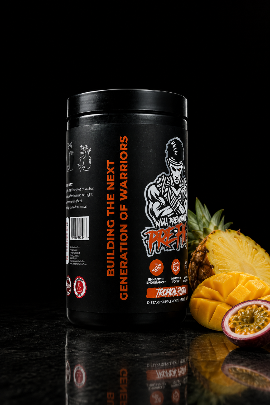 PRE-FIGHT | MMA Pre Workout for Fighters | Focus, Energy & Endurance Formula | Tropical Fusion (30 Servings)