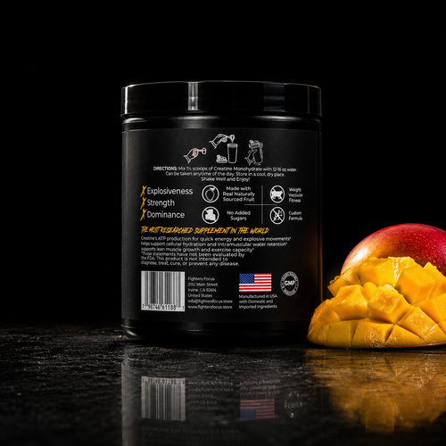 Mango Creatine Monohydrate | Naturally Inspired Mango Flavor | 5g Creatine | 40 Servings