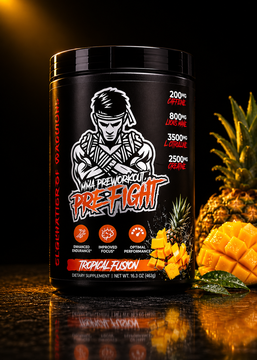 PRE-FIGHT | MMA Pre Workout for Fighters | Focus, Energy & Endurance Formula | Tropical Fusion (30 Servings)