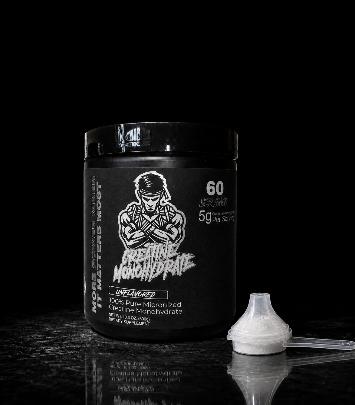 Unflavored Pure Creatine Monohydrate | 5g Micronized Creatine | 60 Servings