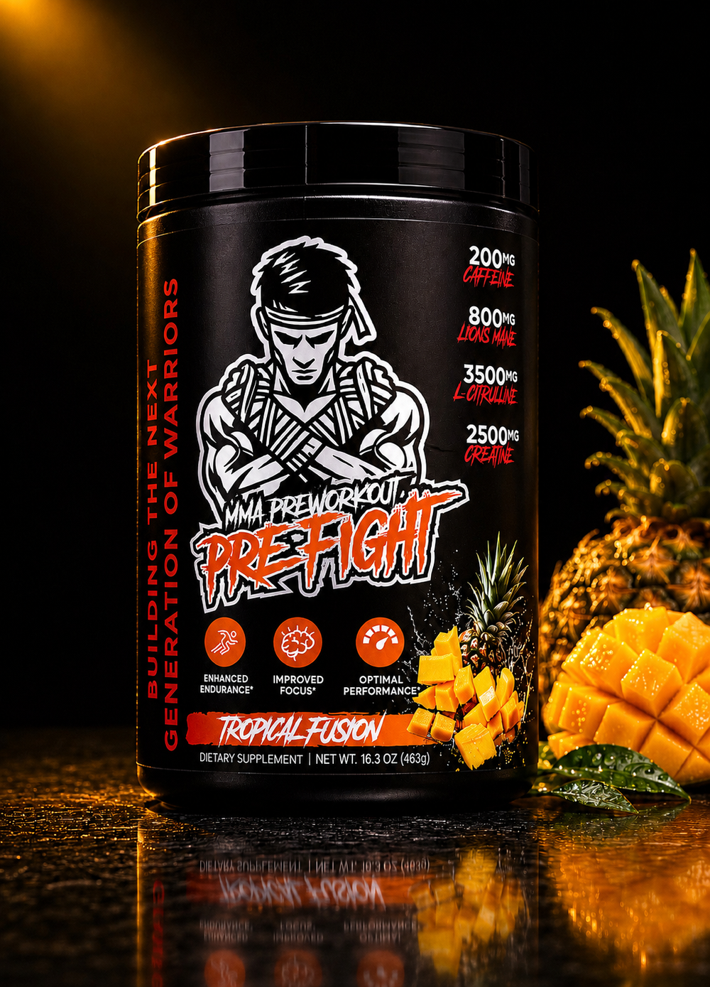 PRE-FIGHT | MMA Pre Workout for Fighters | Focus, Energy & Endurance Formula | Tropical Fusion (30 Servings)
