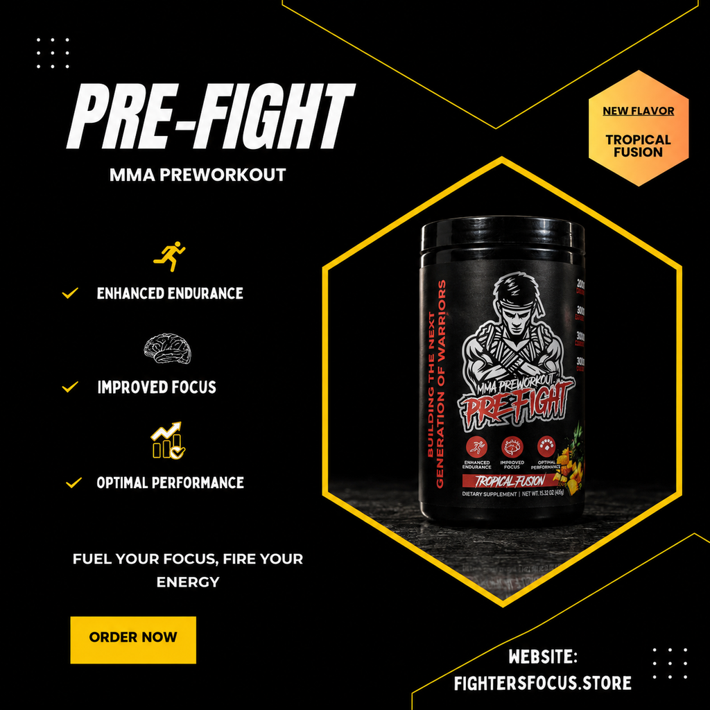 PRE-FIGHT | MMA Pre Workout for Fighters | Focus, Energy & Endurance Formula | Tropical Fusion (30 Servings)
